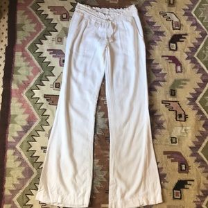 Roxy white linen pants